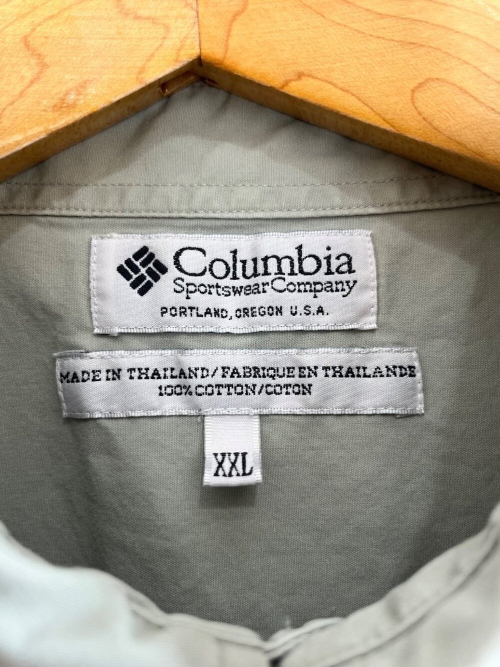 Columbia Button Down Shirt Mens XXL Green Pocket 100% Cotton Short Sleeve - Picture 3 of 5